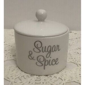 Kate Aspen Sugar Dish With Lid “Sugar & Spice And Everything Nice”